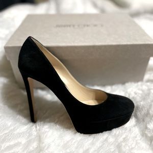 Jimmy Choo Ellis 120, suede, size 7,5/37.5, Stiletto Heels with Platform